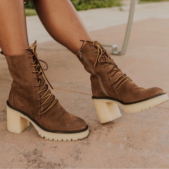 Free People Dylan Lace Up Boots Leather Platform 9.5 - Picture 2 of 11